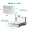 BALUS Murphy Bed, Cube Cabinet Bed with Tri-fold Memory Foam Mattress,Queen Murphy Wall Bed with USB Charging Station and Storage Drawers for Living Room Guest Room Bedroom,White view 2