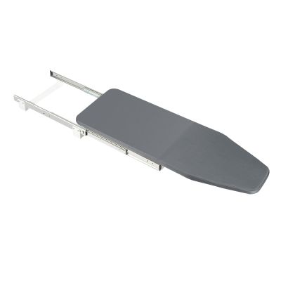 Foldable Pull Out Ironing Board, Closet Sliding Out Swivel Iron Board Mounted in Cabinet, 180 Free Rotating Ironing Board with Removable Cover, for Ironing Clothes, Shirts, Coats, Grey
