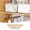 2PCS Purse Divider, 4 Sections Purse Organizer for Closet, Purse Holde Clear Plastic Handbag Organizer, Stackable Purse Holder for Closet Shelves, Bookshelf view 2