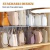 2PCS Purse Divider, 4 Sections Purse Organizer for Closet, Purse Holde Clear Plastic Handbag Organizer, Stackable Purse Holder for Closet Shelves, Bookshelf view 4