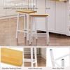 Merax Kitchen Island with Seating Rolling Kitchen Island Cart with Drop Leaf, Fluted Kitchen Carts On Wheels with Storage, Charging Station, White view 2