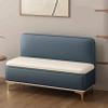 Storage Ottoman Bench, Upholstered Storage Bench with Safety Hinge, End of Bed Bench with Seating, Rectangle Ottoman with Storage, for Bedroom, Living Room, Entryway, Office(Blue+White,100x45x40cm) view 1