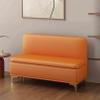 Storage Ottoman Bench, Upholstered Storage Bench with Safety Hinge, End of Bed Bench with Seating, Rectangle Ottoman with Storage, for Bedroom, Living Room, Entryway, Office(Orange,150x45x40cm) view 1