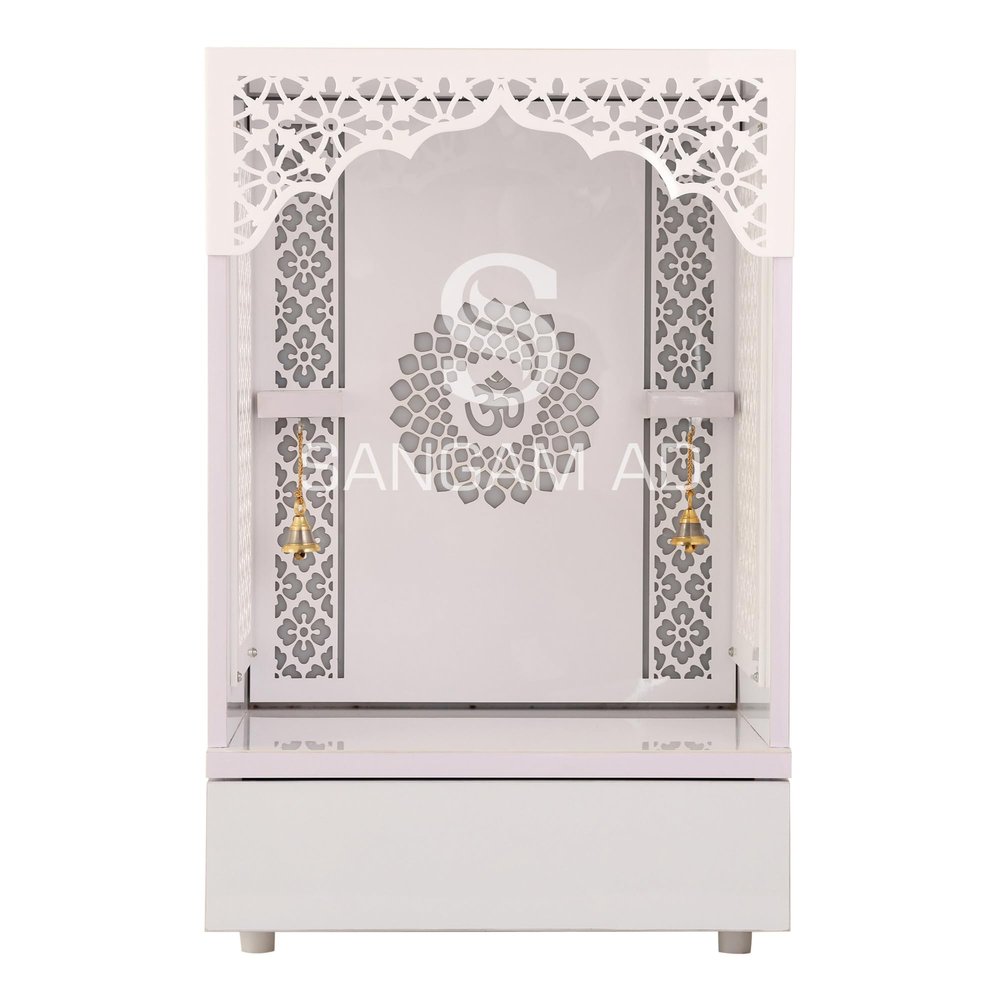 Aakrati Wooden Temple White LED Light for Home and Office|Home Temple|Puja Mandir|Wall Hanging & Table Top Home Mandir (24X16X12 in)