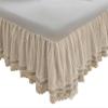 Romantic Ruffled Bedskirt with Sheet,Dust Ruffle Bed Skirt with Two Lace Layers,17.7" Drop view 1