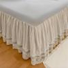 Romantic Ruffled Bedskirt with Sheet,Dust Ruffle Bed Skirt with Two Lace Layers,17.7" Drop view 2