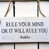 Rustic Wooden Signs Rule Your Mind Or It Will Rule You Sign Wall Art Decor Kitchen Cafe Pub Decor Gift 8x12 INCH view 1