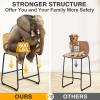 TAVR Counter Height Bar Stools Set of 2, 24 Inch Faux Leather Bar Stools for Kitchen Island, Counter Height Bar Chairs with Metal Legs, Yellow view 4