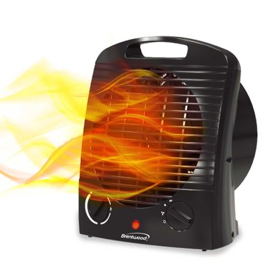 Brentwood 1500-Watt 2-in-1 Portable Indoor Electric Space Heater and Fan with Adjustable Thermostat and Overheat Protection (H-F306BK)