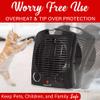 Brentwood 1500-Watt 2-in-1 Portable Indoor Electric Space Heater and Fan with Adjustable Thermostat and Overheat Protection (H-F306BK) view 3