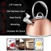 2.3-Quart Stainless Steel Whistling Tea Kettle - Food Grade Copper-Plated Kettle for Rapid Boiling and Even Heating view 1