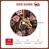 Animal Tiger Leopard Print Rose Flower Print Christmas Tree Skirt Rustic Christmas Decorations Winter New Year Holiday Party Decor view 4