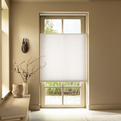SOLAUR Top Down Bottom Up Shades, Cordless Cellular Shades, Light Filtering for Indoor Windows, Honeycomb Blinds, 9/16" Cell, Cloud Dancer 32.5"(W) x72(H)