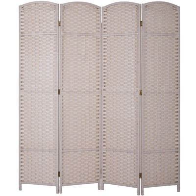 8 Panel 5.57 FT Tall Waterproof Wood Frame Room Divider - Folding Screen Room Divider Indoor & Outdoor, Freestanding Wall Divider, Room Partitions and Dividers (Brown, 8 Panel)