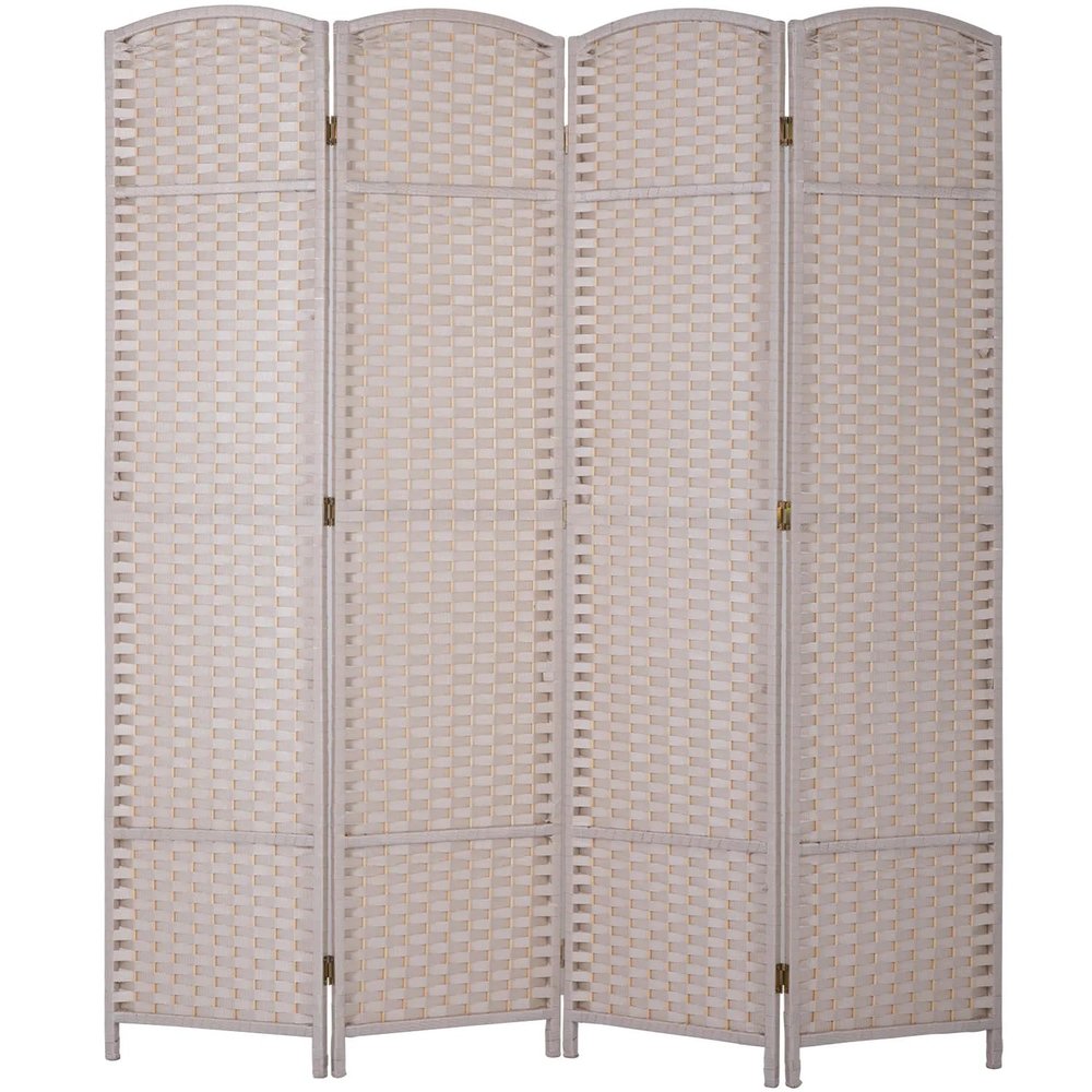 8 Panel 5.57 FT Tall Waterproof Wood Frame Room Divider - Folding Screen Room Divider Indoor & Outdoor, Freestanding Wall Divider, Room Partitions and Dividers (Brown, 8 Panel)