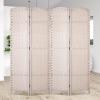 8 Panel 5.57 FT Tall Waterproof Wood Frame Room Divider - Folding Screen Room Divider Indoor & Outdoor, Freestanding Wall Divider, Room Partitions and Dividers (Brown, 8 Panel) view 2
