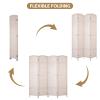 8 Panel 5.57 FT Tall Waterproof Wood Frame Room Divider - Folding Screen Room Divider Indoor & Outdoor, Freestanding Wall Divider, Room Partitions and Dividers (Brown, 8 Panel) view 3