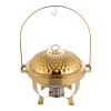 JINHZIXIU 6L/6.3Qt Round Chafing Dish Chafing Dishes for Buffet Stainless Steel Hanging Lid Chafer Gold Buffet Servers and Warmers Set Warming Tray for Parties, Banquet view 4