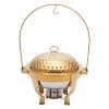 JINHZIXIU 4.5L/4.76Qt Round Chafing Dish Chafing Dishes for Buffet Stainless Steel Hanging Lid Chafer Gold Buffet Servers and Warmers Set Warming Tray for Parties, Banquet view 4