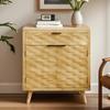 Fat Ant Sideboard Buffet, Accent Wood Credenza with 2 Doors with Drawers, Water Ripple Wood and Removable Shelf for Living Room, Entryway Hallway and Kitchen Dining Room view 1