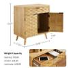 Fat Ant Sideboard Buffet, Accent Wood Credenza with 2 Doors with Drawers, Water Ripple Wood and Removable Shelf for Living Room, Entryway Hallway and Kitchen Dining Room view 2