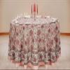 110 Inches Round Hand Block Printed Cotton Tablecloth, Pink Red Floral Table Cloths Washable, Indian Table Linen Home Decor Dinning Outdoor view 1