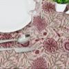 110 Inches Round Hand Block Printed Cotton Tablecloth, Pink Red Floral Table Cloths Washable, Indian Table Linen Home Decor Dinning Outdoor view 2