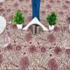 110 Inches Round Hand Block Printed Cotton Tablecloth, Pink Red Floral Table Cloths Washable, Indian Table Linen Home Decor Dinning Outdoor view 3