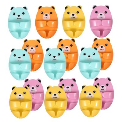 ANDRESLAD 16pcs Bear Design Power Outlet Hooks Multi Functional Self Adhesive Kitchen Cord Organize Plug Wall Holder