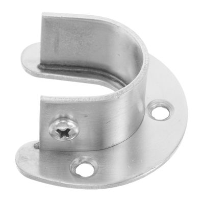 Vaguelly Stainless Steel Wall Mount Closet Rod Holder Heavy Duty Open Flange Bracket for Clothes Organization Efficient Closet Pole Socket Support for Space Optimization