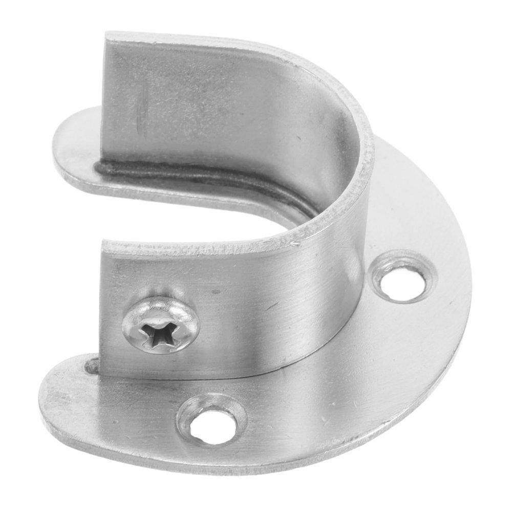 Vaguelly Stainless Steel Wall Mount Closet Rod Holder Heavy Duty Open Flange Bracket for Clothes Organization Efficient Closet Pole Socket Support for Space Optimization