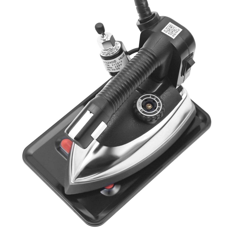1200w Industrial Electric Steam Iron, Professional Gravity Feed Steam Iron with 5-Speed Regulation, 0.79 Gallons Steam Iron Set for Garment Factories, Curtain Store, Fabric Processing Workshop