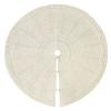 Knitted Christmas Tree Skirt Round Christmas Tree Mat Knit Thick Christmas Tree Decorations Xmas Holiday Home Party(Cream White,92cm/36inch) view 1