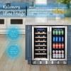 Kalamera Beverage and Wine Fridge, 30 inch Wine Refrigerator Dual Zone Hold 33 Bottles and 96 Cans, Digital Touch Control, Built-In or Freestanding view 2