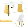 hohoedc 63 Inch Marble Dining Table Set for 6 with Sintered Stone Tabletop & 6 PU Leather Chairs, Modern 6-Seater Rectangle Set for Dining Room & Kitchen view 3