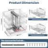 Blind Corner Cabinet Pull Out 3 Tier 6 Shelves Magic Corner Kitchen Cabinet Pull Out Shelf Organzier Soft Close Bottom Mount Min Opening 17.9in,Stainless Steel view 2