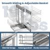 Blind Corner Cabinet Pull Out 3 Tier 6 Shelves Magic Corner Kitchen Cabinet Pull Out Shelf Organzier Soft Close Bottom Mount Min Opening 17.9in,Stainless Steel view 3