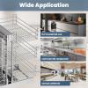 Blind Corner Cabinet Pull Out 3 Tier 6 Shelves Magic Corner Kitchen Cabinet Pull Out Shelf Organzier Soft Close Bottom Mount Min Opening 17.9in,Stainless Steel view 4