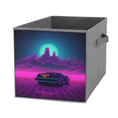 SYJTGDE Folding Storage Box Large Storage Box Retrowave Pictures Wardrobe Storage Large Storage Basket Decorative Folding Basket