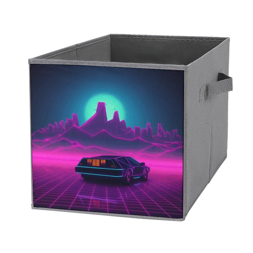 SYJTGDE Folding Storage Box Large Storage Box Retrowave Pictures Wardrobe Storage Large Storage Basket Decorative Folding Basket