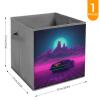 SYJTGDE Folding Storage Box Large Storage Box Retrowave Pictures Wardrobe Storage Large Storage Basket Decorative Folding Basket view 2