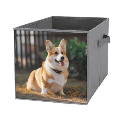 SYJTGDE Folding Storage Box Large Storage Box Dog Corgi Wardrobe Storage Large Storage Basket Decorative Folding Basket