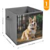 SYJTGDE Folding Storage Box Large Storage Box Dog Corgi Wardrobe Storage Large Storage Basket Decorative Folding Basket view 2