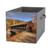 SYJTGDE Folding Storage Box Large Storage Box Albany Covered Bridge Wardrobe Storage Large Storage Basket Decorative Folding Basket view 1