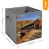 SYJTGDE Folding Storage Box Large Storage Box Albany Covered Bridge Wardrobe Storage Large Storage Basket Decorative Folding Basket view 2