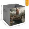 SYJTGDE Folding Storage Box Large Storage Box Old Viking Boat Wardrobe Storage Large Storage Basket Decorative Folding Basket view 2