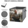SYJTGDE Folding Storage Box Large Storage Box Old Viking Boat Wardrobe Storage Large Storage Basket Decorative Folding Basket view 3