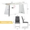 hohoedc 63 Inch Marble Dining Table Set for 4 with Sintered Stone Tabletop & 4 PU Leather Chairs, Modern 4-Seater Rectangle Set for Dining Room & Kitchen view 3
