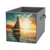 SYJTGDE Folding Storage Box Large Storage Box Boat on The Ocean Wardrobe Storage Large Storage Basket Decorative Folding Basket view 1