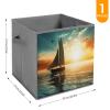 SYJTGDE Folding Storage Box Large Storage Box Boat on The Ocean Wardrobe Storage Large Storage Basket Decorative Folding Basket view 2